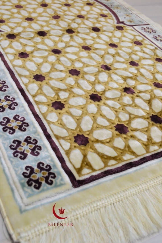 Lüks Kadife Seccade - 70x110 cm - Kalın Yumuşak Doku- Su Yeşili - 2