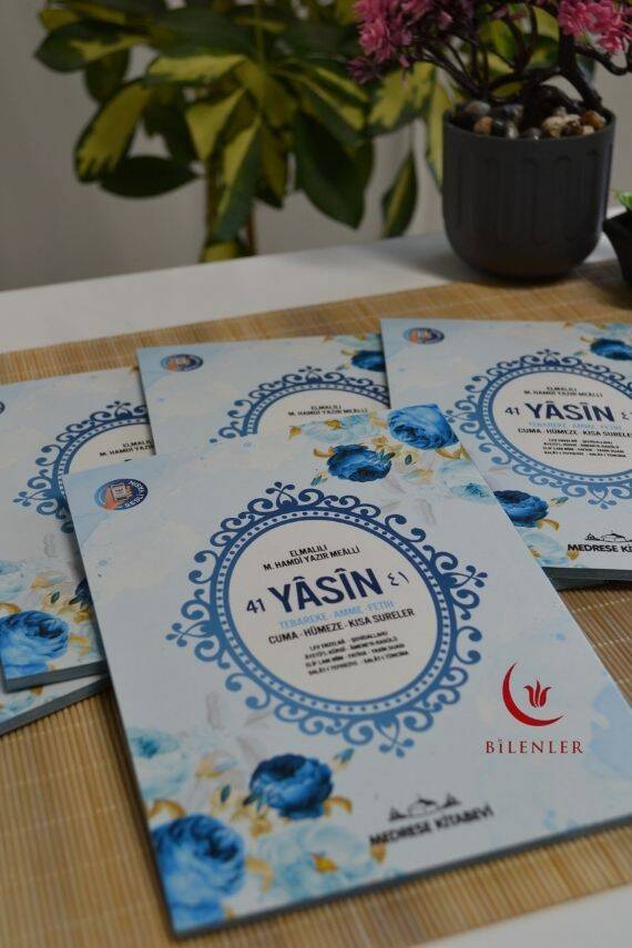 Mevlit Hediyeliği 41 Yasin Bilgisayar Hatlı Türkçe Okunuş Mealli ve Sesli 5 Adet Mavi - 2