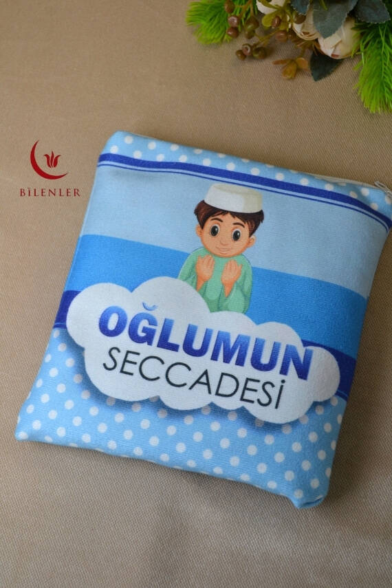 Oğlumun Seccadesi – Çantalı Erkek Çocuk Seccadesi (Mavi) - 5