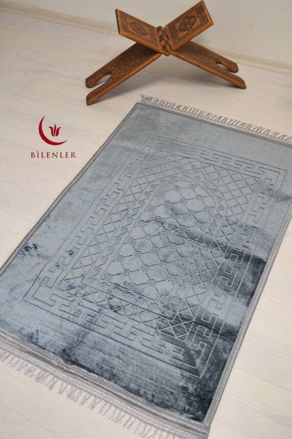 Peluş Seccade Gri - 80x120 cm - Ekstra Konforlu - Yumuşak ve Geniş Ölçülü - 4