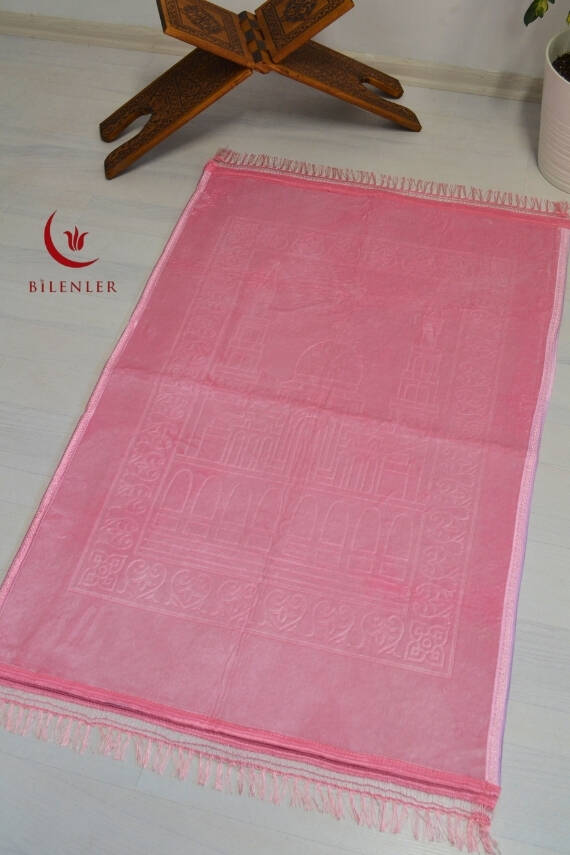Peluş Seccade Pembe - 80x120 cm - Ekstra Konforlu - Yumuşak ve Geniş Ölçülü - 4