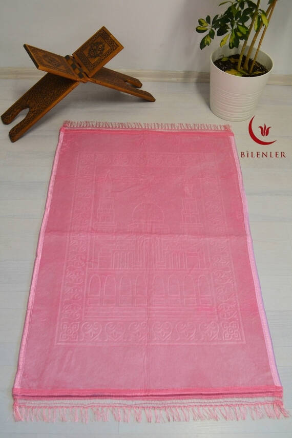 Peluş Seccade Pembe - 80x120 cm - Ekstra Konforlu - Yumuşak ve Geniş Ölçülü - 1