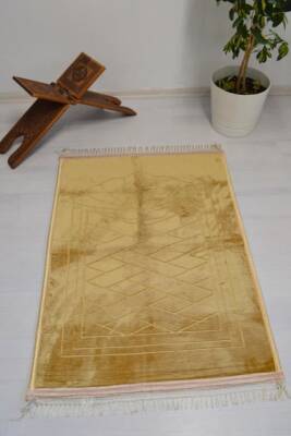 Peluş Seccade Sarı - 80x120 cm - Ekstra Konforlu - Yumuşak ve Geniş Ölçülü 