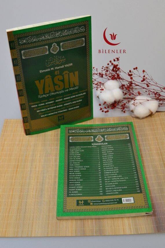 Türkçe Okunuşlu ve Mealli Fihristli 41 Yasin Dua Kitabı Orta Boy Yeşil - 2