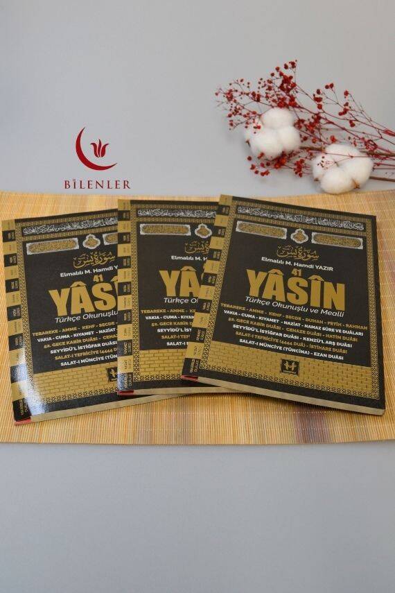 Türkçe Okunuşlu ve Mealli Fihristli 41 Yasin Dua Kitabı Orta Boy Siyah - 7