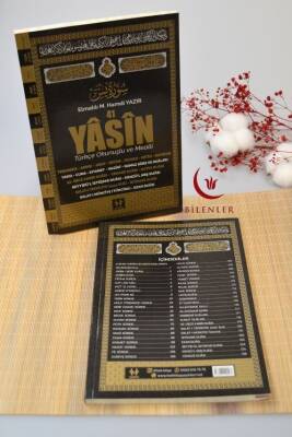 Türkçe Okunuşlu ve Mealli Fihristli 41 Yasin Dua Kitabı Orta Boy Siyah - 2